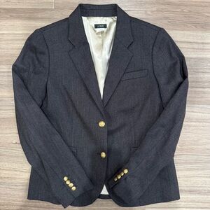 J. Crew Wool Gray Button Down Blazer Jacket Size 10